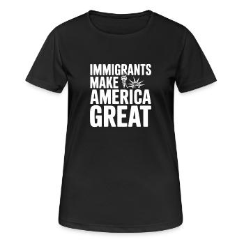 Immigrants - T-shirt respirant Femme - noir - Devant - AI Model Female 172 light (172cm)