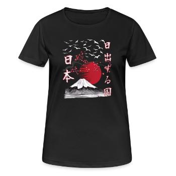 Terre du soleil levant vintage du Japon - T-shirt respirant Femme - noir - Devant - AI Model Female 172 light (172cm)