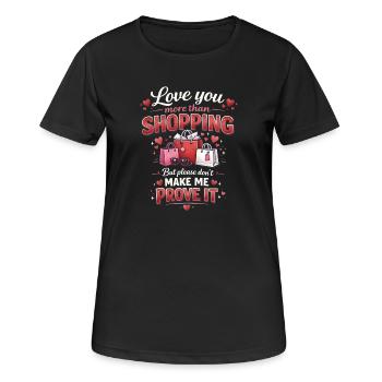 Funny Shopping Spree Retail Therapy Buyer Humor - Women's Breathable T-Shirt - black - Front - AI Model Female 172 light (172cm)