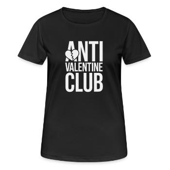 Anti Valentinstag Club Logo Shirt - Frauen T-Shirt atmungsaktiv - Schwarz - Vorne - AI Model Female 172 light (172cm)
