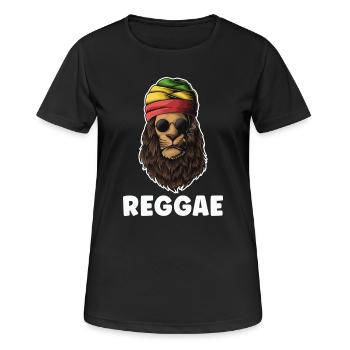 Rastafari Reggae Lion - T-shirt respirant Femme - noir - Devant - AI Model Female 172 light (172cm)