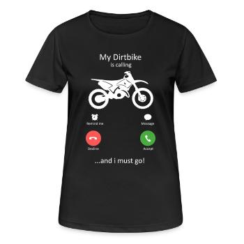 Ma moto m’appelle et je dois y aller - T-shirt respirant Femme - noir - Devant - AI Model Female 172 light (172cm)
