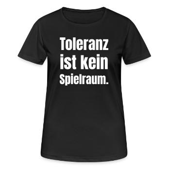 Toleranz ist kein Spielraum - Frauen T-Shirt atmungsaktiv - Schwarz - Vorne - AI Model Female 172 light (172cm)