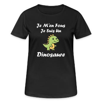 Dino Tendre: Je suis un Dinosaure - T-shirt respirant Femme - noir - Devant - AI Model Female 172 light (172cm)