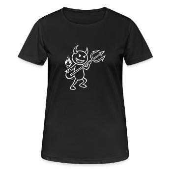 Devilish Flames - Devil with Flames - Women's Breathable T-Shirt - black - Front - AI Model Female 172 light (172cm)