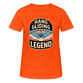 Drachenflieger Hängegleiter Luftsport Enthusiasten - Frauen T-Shirt atmungsaktiv - Neonorange - Vorne - AI Model Female 172 dark (172cm)
