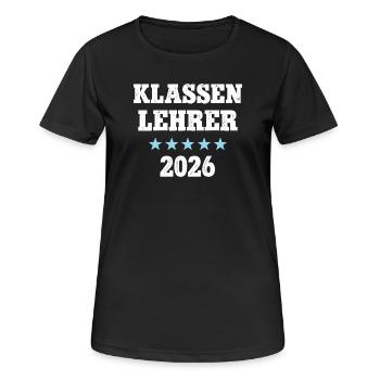 Enseignant de classe 2026 Chef de classe Enseignant de classe - T-shirt respirant Femme - noir - Devant - AI Model Female 172 light (172cm)