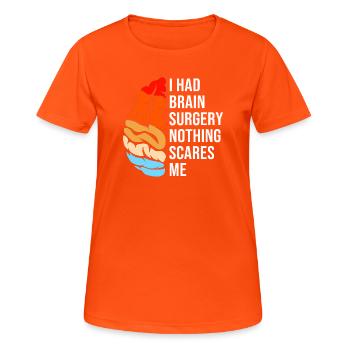 Gehirn Aneurysma - Frauen T-Shirt atmungsaktiv - Neonorange - Vorne - AI Model Female 172 dark (172cm)