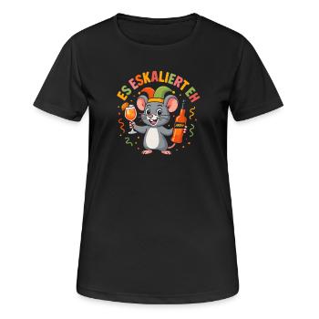 Carnival Mouse It Escalates Eh Party Fastnacht - Women's Breathable T-Shirt - black - Front - AI Model Female 172 light (172cm)