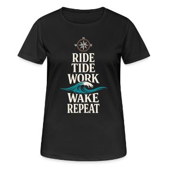 Cadeau de navigation pour le travail de matelot en mer - T-shirt respirant Femme - noir - Devant - AI Model Female 172 light (172cm)