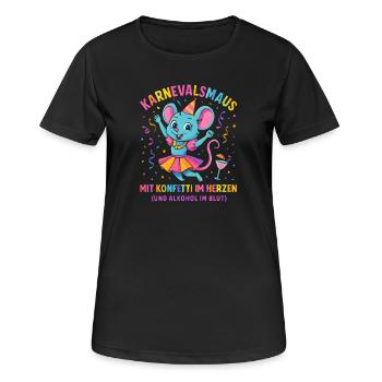 Carnival Mouse Confetti Heart Saying Carnival - Women's Breathable T-Shirt - black - Front - AI Model Female 172 light (172cm)