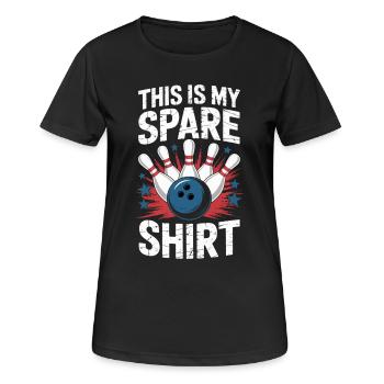 Drôle de bowling, c’est ma chemise de rechange - T-shirt respirant Femme - noir - Devant - AI Model Female 172 light (172cm)