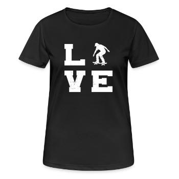 Skateboarding Liebe zum Anziehen - Frauen T-Shirt atmungsaktiv - Schwarz - Vorne - AI Model Female 172 light (172cm)