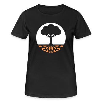 Baum des Lebens Wurzeln - Frauen T-Shirt atmungsaktiv - Schwarz - Vorne - AI Model Female 172 light (172cm)