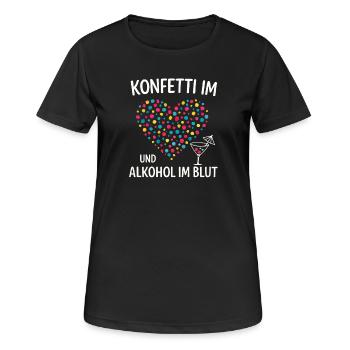Carnival Confetti Heart Party Saying Carnival - Women's Breathable T-Shirt - black - Front - AI Model Female 172 light (172cm)