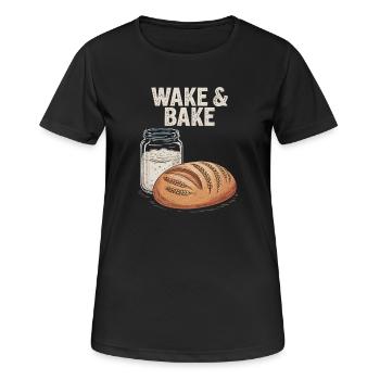 Sauerteig-Aufwachen und Backen - Frauen T-Shirt atmungsaktiv - Schwarz - Vorne - AI Model Female 172 light (172cm)