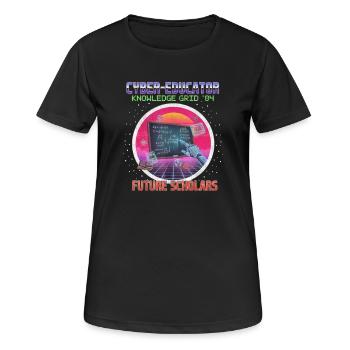 Cyber Teacher - Frauen T-Shirt atmungsaktiv - Schwarz - Vorne - AI Model Female 172 light (172cm)