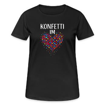 Confettis de carnaval au cœur du Carnaval de Shrovetide - T-shirt respirant Femme - noir - Devant - AI Model Female 172 light (172cm)