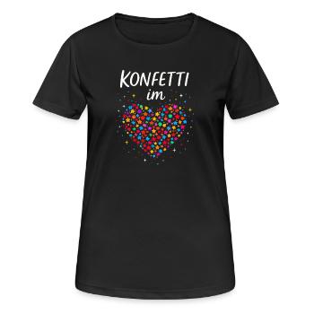 Carnival confetti in the heart of Shrovetide Carnival - Women's Breathable T-Shirt - black - Front - AI Model Female 172 light (172cm)