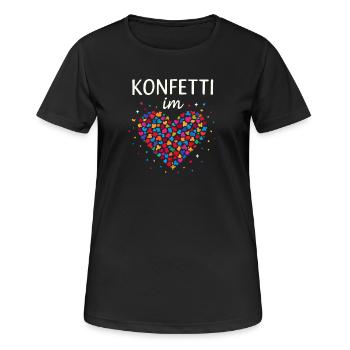 Carnival confetti in the heart of Shrovetide Carnival - Women's Breathable T-Shirt - black - Front - AI Model Female 172 light (172cm)