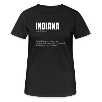 Logo rétro de la Fierté de l’État de l’Indiana - T-shirt respirant Femme - noir - Devant - AI Model Female 172 light (172cm)