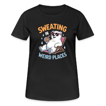 Dictions de transpiration Drôle de cadeau de transpiration - T-shirt respirant Femme - noir - Devant - AI Model Female 172 light (172cm)