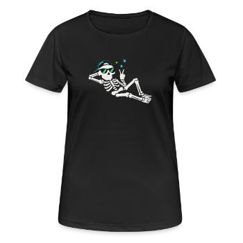 Casual skeleton in sunglasses - Women's Breathable T-Shirt - black - Front - AI Model Female 172 light (172cm)