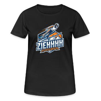 Ziehhhh Skispringen Flug durchs Stadion - Frauen T-Shirt atmungsaktiv - Schwarz - Vorne - AI Model Female 172 light (172cm)