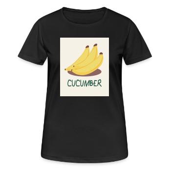 Concombre Banana – Jeu de mots amusant - T-shirt respirant Femme - noir - Devant - AI Model Female 172 light (172cm)