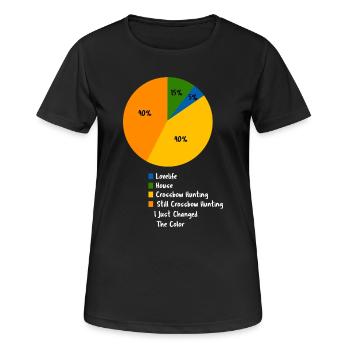 Drôle de diagramme circulaire pour chasse à l’arbalète - T-shirt respirant Femme - noir - Devant - AI Model Female 172 light (172cm)