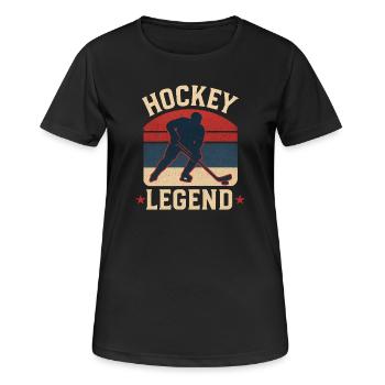 Hockey Legend  – Eishockey Fanartikel - Frauen T-Shirt atmungsaktiv - Schwarz - Vorne - AI Model Female 172 light (172cm)