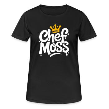 Chefmoss with Crown – Cool Chefin Design - Women's Breathable T-Shirt - black - Front - AI Model Female 172 light (172cm)