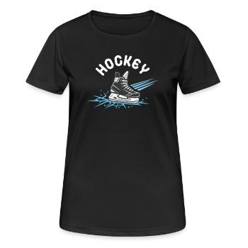 Hockey Skate– Eishockey Fan - Women's Breathable T-Shirt - black - Front - AI Model Female 172 light (172cm)