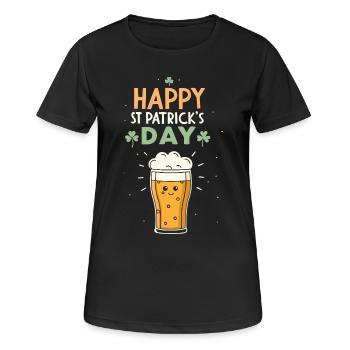 Frohes St. Patrick's Pint - Frauen T-Shirt atmungsaktiv - Schwarz - Vorne - AI Model Female 172 light (172cm)