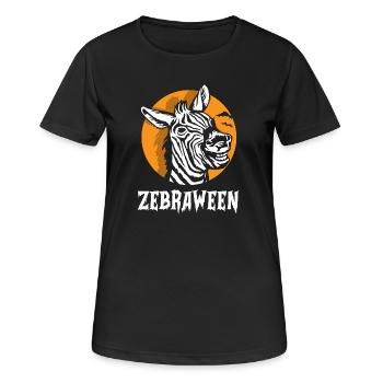 Safari Afrique Faune du Serengeti Zèbre d’Halloween - T-shirt respirant Femme - noir - Devant - AI Model Female 172 light (172cm)