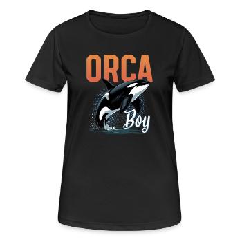 Funny Orca - Frauen T-Shirt atmungsaktiv - Schwarz - Vorne - AI Model Female 172 light (172cm)