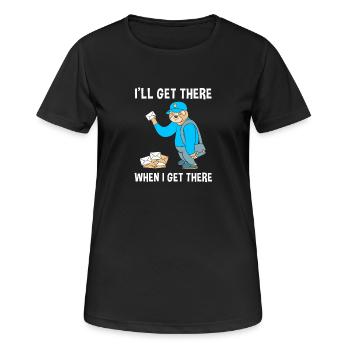 Post Poststempel Postbote - Frauen T-Shirt atmungsaktiv - Schwarz - Vorne - AI Model Female 172 light (172cm)
