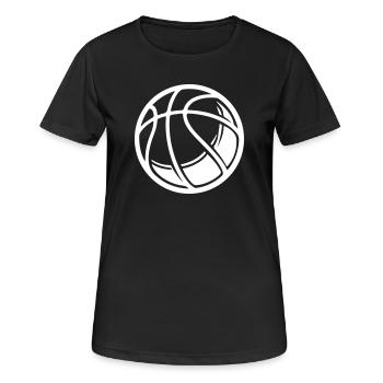 Basketball Ball - Frauen T-Shirt atmungsaktiv - Schwarz - Vorne - AI Model Female 172 light (172cm)