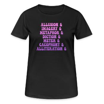 Literary Devices Montage - Women's Breathable T-Shirt - black - Front - AI Model Female 172 light (172cm)