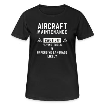 Mise en garde pour la maintenance des aéronefs - T-shirt respirant Femme - noir - Devant - AI Model Female 172 light (172cm)