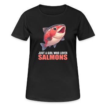 Saumon Saumon - T-shirt respirant Femme - noir - Devant - AI Model Female 172 light (172cm)