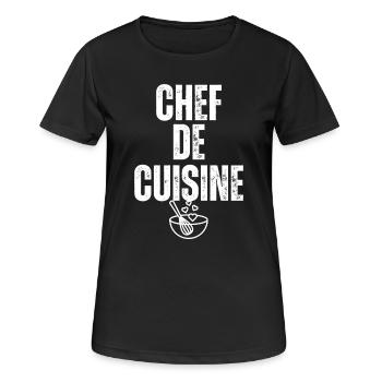 Küchenchef - Frauen T-Shirt atmungsaktiv - Schwarz - Vorne - AI Model Female 172 light (172cm)