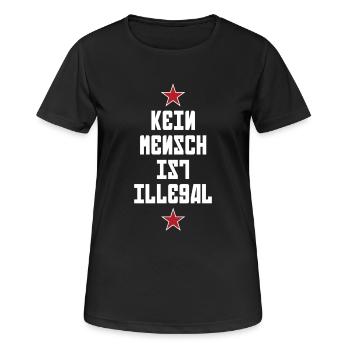 No One Is Illegal - Migration - Illegality - Women's Breathable T-Shirt - black - Front - AI Model Female 172 light (172cm)