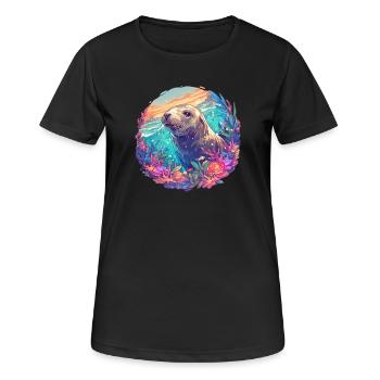 Lions de mer Lion de mer - T-shirt respirant Femme - noir - Devant - AI Model Female 172 light (172cm)