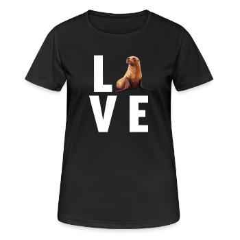 Lions de mer Lion de mer - T-shirt respirant Femme - noir - Devant - AI Model Female 172 light (172cm)