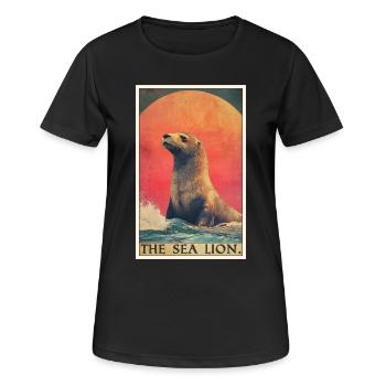 Lions de mer Lion de mer - T-shirt respirant Femme - noir - Devant - AI Model Female 172 light (172cm)