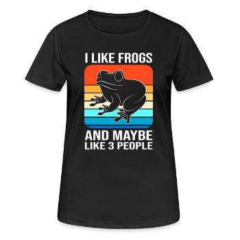 Laubfrosch Frosch - Frauen T-Shirt atmungsaktiv - Schwarz - Vorne - AI Model Female 172 light (172cm)