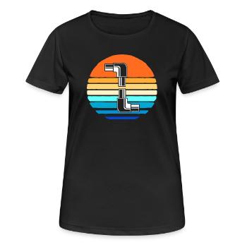 Plombier Plombier - T-shirt respirant Femme - noir - Devant - AI Model Female 172 light (172cm)