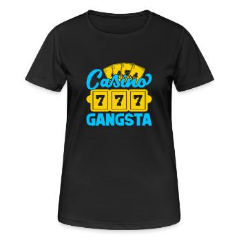 Gambling Fan Casino Gangsta Casino - Frauen T-Shirt atmungsaktiv - Schwarz - Vorne - AI Model Female 172 light (172cm)