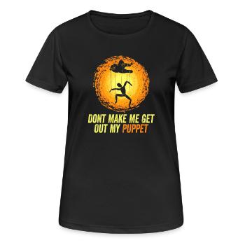 Puppet Master Pun Tee - Frauen T-Shirt atmungsaktiv - Schwarz - Vorne - AI Model Female 172 light (172cm)